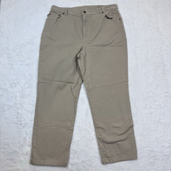Lauren Jeans Co. Light Khaki Beige Jeans Cotton Blend Women’s Size 18W 36x27.5 - Picture 1 of 10